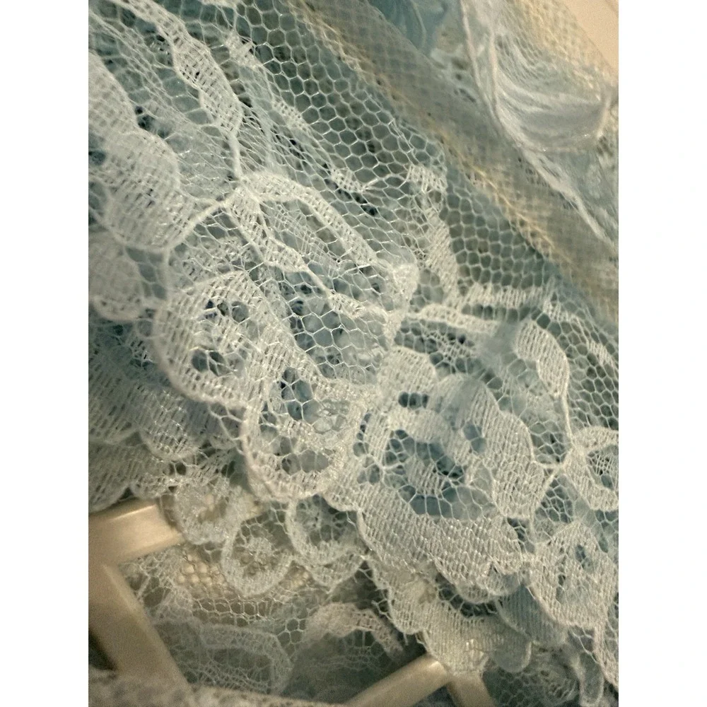 VTG Blue Lace Trim Ribbon 4.7 Yards‎ Floral Scalloped Sewing Craft Embellishment